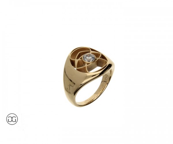 Damenring Rosegold 585 Brillant