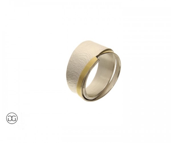 Damenring Silber Bicolor