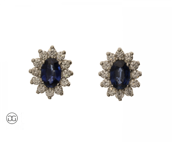 Ohrstecker Platin 950 Saphir Brillant