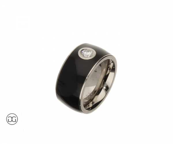 Damenring Colorit schwarz Brillant 0,40ct