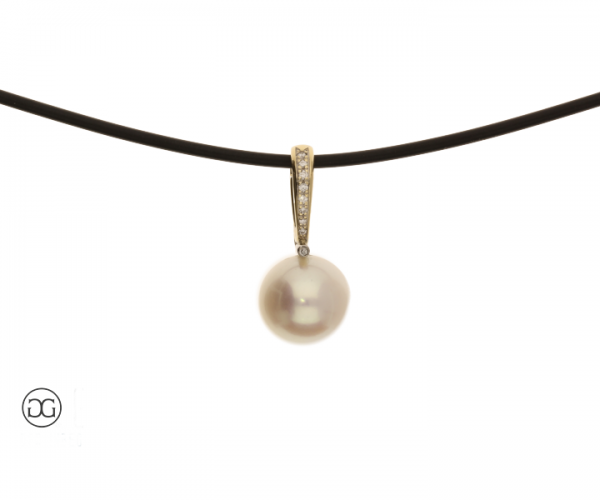 Anhänger Frischwasser-Zuchtperle Brillanten