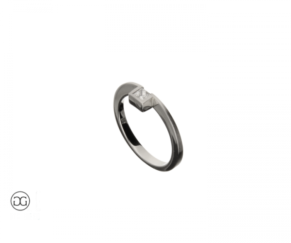 Platinring Diamant Princess-Schliff 0,15ct