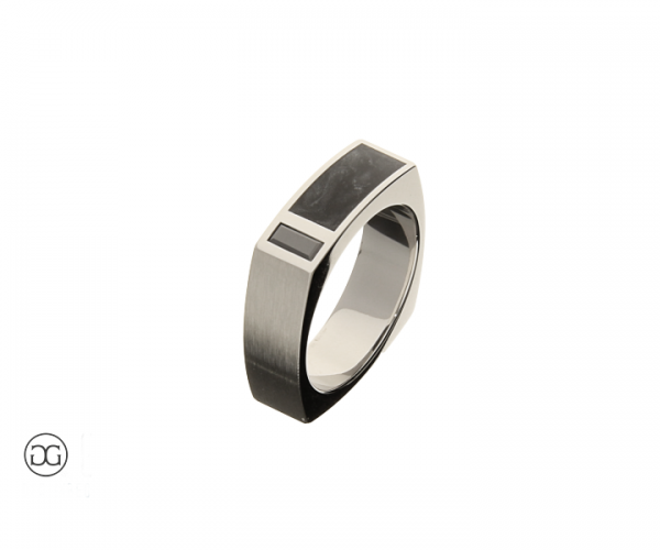 Herrenring Palladium 950 Colorit grau