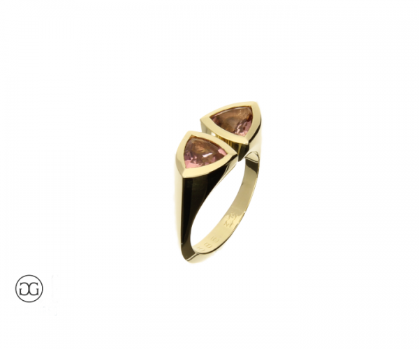 Damenring Gelbgold 585 Rhodolith