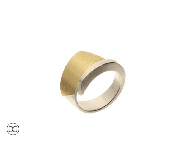 Damenring Silber Bicolor