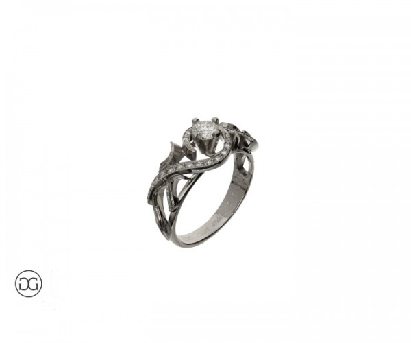 Verlobungsring Weißgold 585 Brillanten 0,38ct