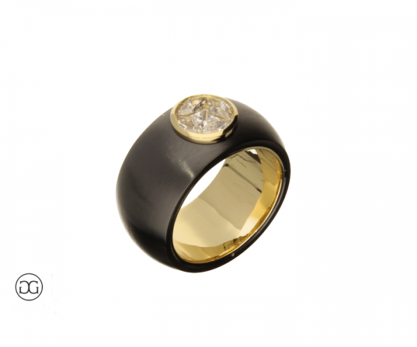 Diamantring 1,09ct Gelbgold Edelstahl
