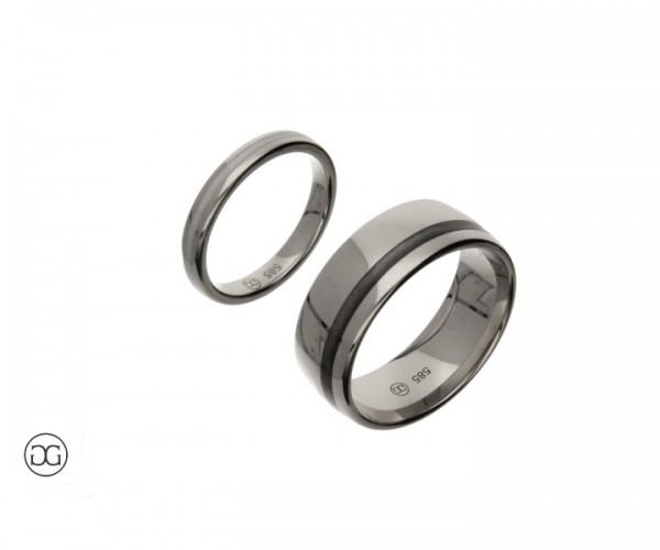 Trauringe Weißgold 585 Colorit grau weiß