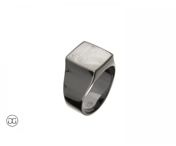 Herrenring Silber 935 Perlmutt