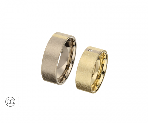 Trauringe Weißgold Gelbgold 585