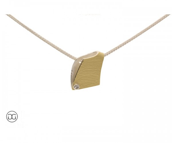 Collier Silber Bicolor Brillant 0,03ct
