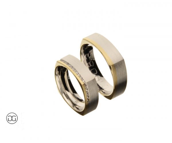 Trauringe Weißgold Gelbgold 585