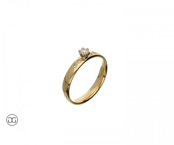 Damenring Gelbgold 750 Brillanten 0,28ct