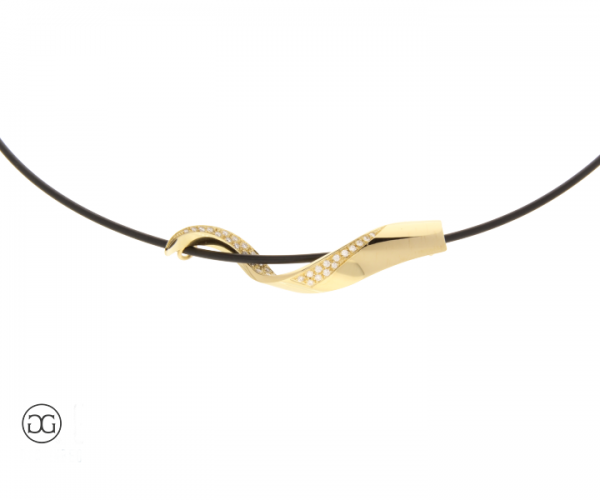 Collier Gelbgold 750 Brillanten 0,37ct