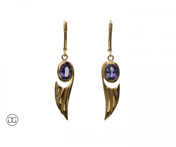 Ohrhänger Gelbgold 750 Tansanit