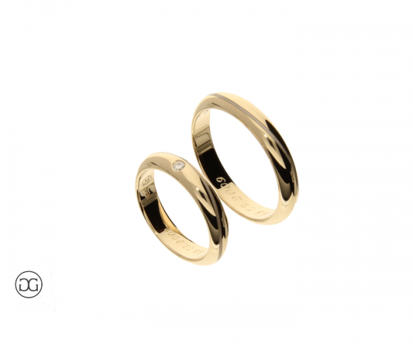 Trauringe Rosegold 585 Colorit opalweiß