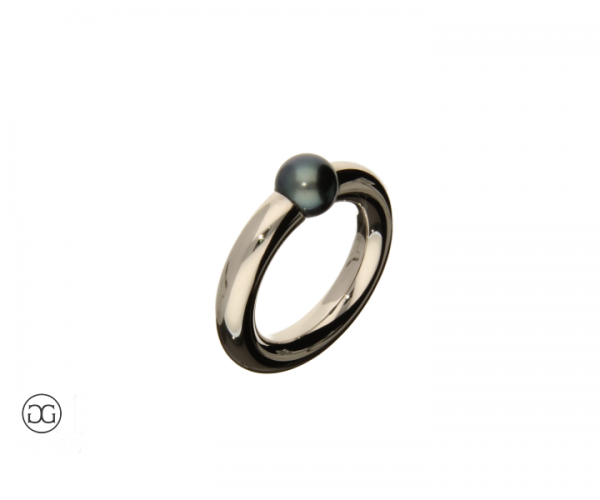 Damenring Palladium Frischwasserperle