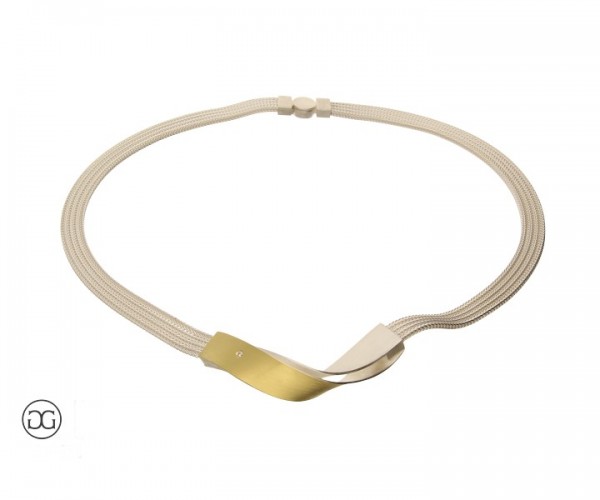 Collier Silber Bicolor Brillant 0,03ct