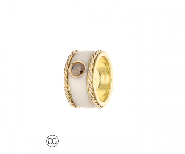 Brillantring fancy Diamant Colorit weiß