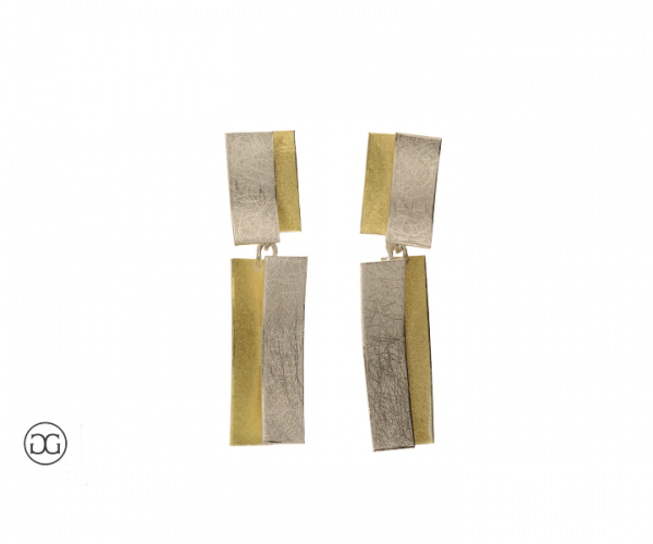 Ohrstecker Silber 935 Bicolor