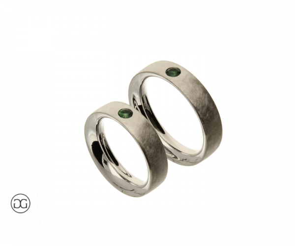 Trauringe Silber 935 Chromturmalin