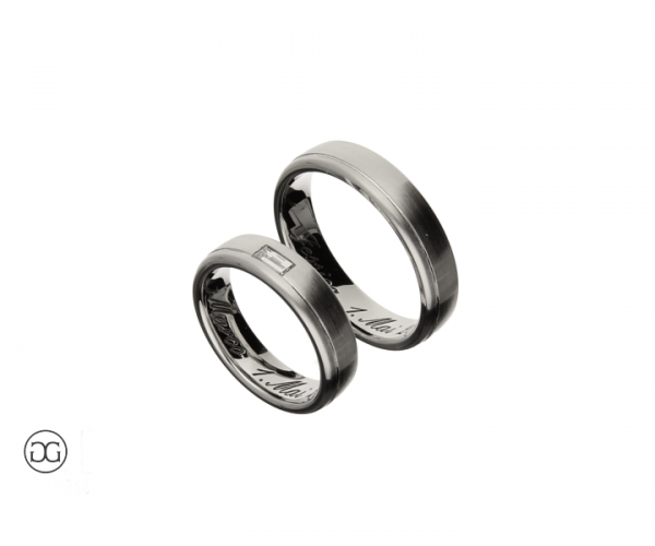 Trauringe Platin Diamant-Baguetteschliff