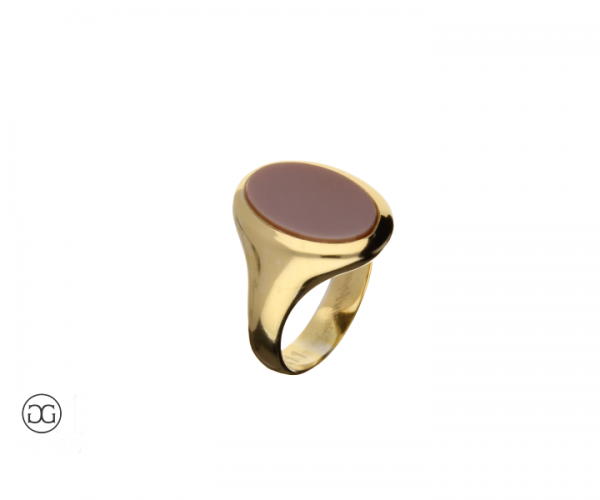 Siegelring Dresden Gelbgold 750 Achat