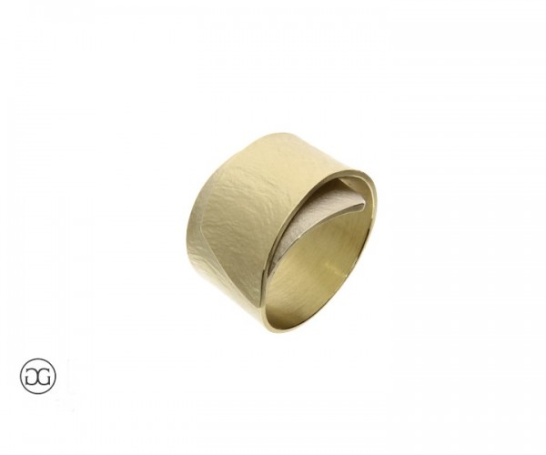 Bandring Bicolor Gelbgold Weißgold 585