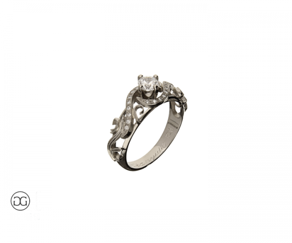 Verlobungsring Weißgold Brillanten 0,10ct