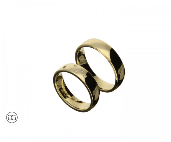 Trauringe Gelbgold 585 Brillant Rubin