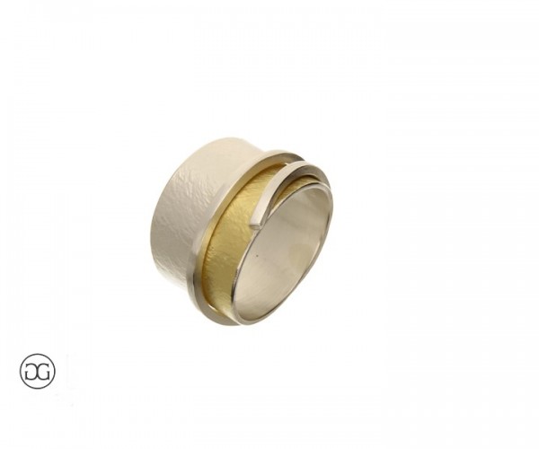 Damenring Silber Bicolor