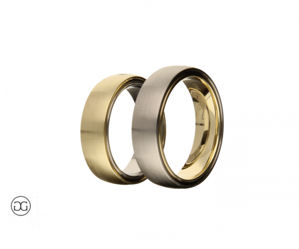 Trauringe Palladium 950 Gelbgold 585