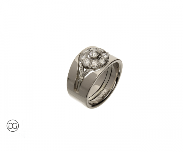 Einsteckring Weißgold 585