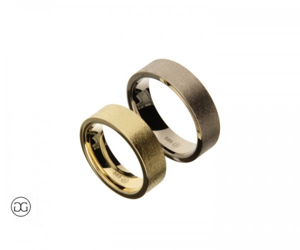 Trauringe Weißgold Gelbgold 585