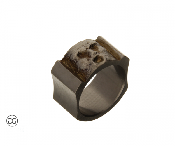 Männerring Silber 935 geschwärzt