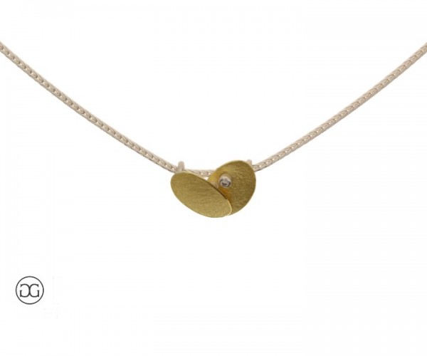 Collier Silber Bicolor Brillant 0,012ct