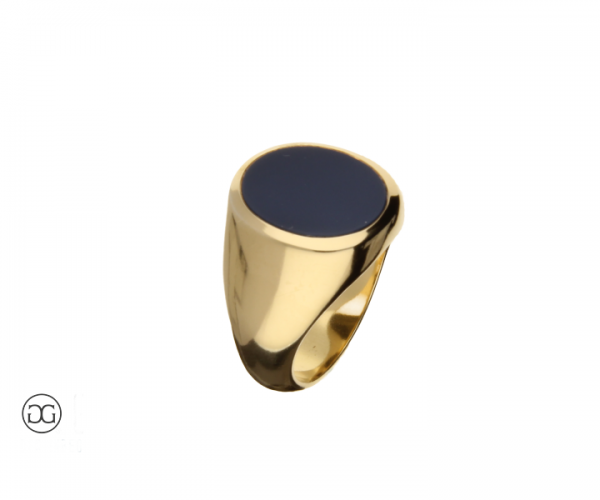 Siegelring Leipzig Gelbgold 750 Achat