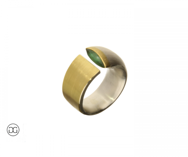 Damenring Bicolor Silber Turmalin