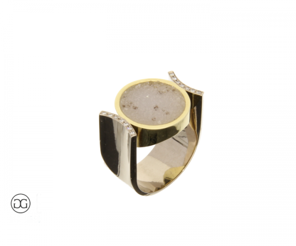 Damenring Bicolor Quarz Brillant