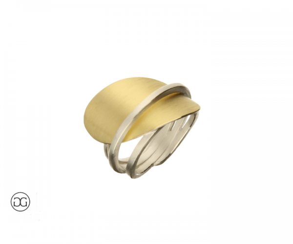 Damenring Silber Bicolor