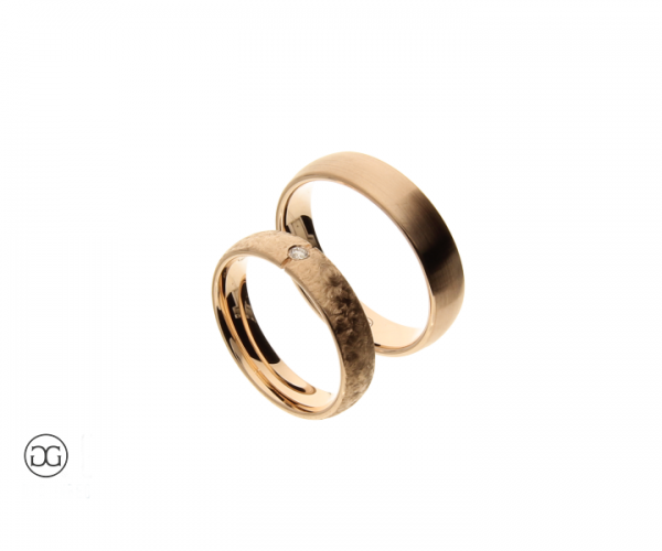 Trauringe Rotgold 585 Brillant 0,11ct