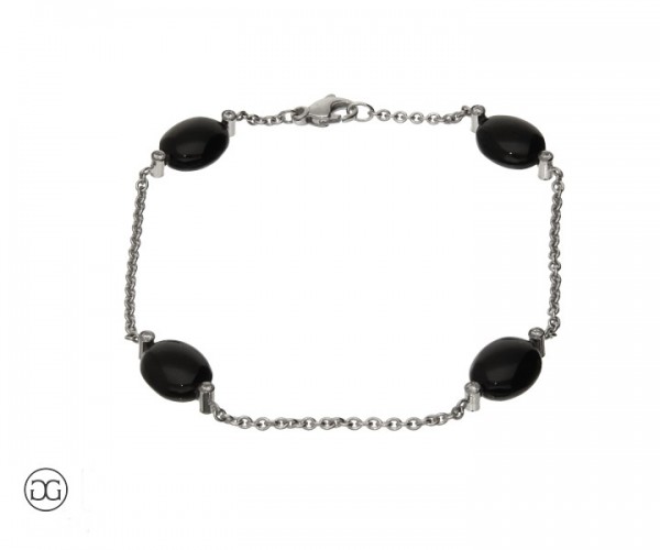 Armband Weißgold 585 Onyx